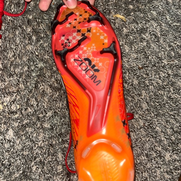 Nike Zoom Mercurial Superfly 9 Elite MDS FG Soccer Cleats.    Red/Orange cleats